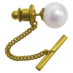 Pearl and Yellow Gold Tie Tack